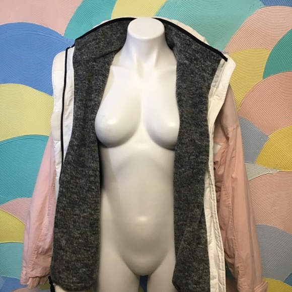 Abercrombie Warm Pink white Zip Up Jacket large - Picture 10 of 11